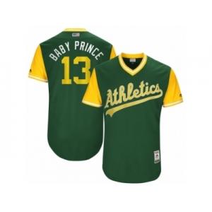 Men's 2017 Little League World Series Athletics Bruce Maxwell #13 Baby Prince Green Jersey