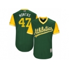 Men's 2017 Little League World Series Athletics Frankie Montas #47 Montas Green Jersey