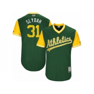 Men's 2017 Little League World Series Athletics Liam Hendriks #31 Slydah Green Jersey