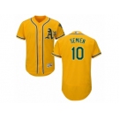 Men's Majestic Oakland Athletics #10 Marcus Semien Gold Flexbase Authentic Collection MLB Jersey