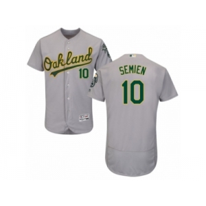 Men's Majestic Oakland Athletics #10 Marcus Semien Grey Flexbase Authentic Collection MLB Jersey