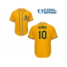 Men's Majestic Oakland Athletics #10 Marcus Semien Replica Gold Alternate 2 Cool Base MLB Jersey