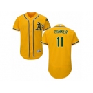 Men's Majestic Oakland Athletics #11 Jarrod Parker Gold Flexbase Authentic Collection MLB Jersey