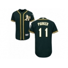 Men's Majestic Oakland Athletics #11 Jarrod Parker Green Flexbase Authentic Collection MLB Jersey