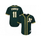 Men's Majestic Oakland Athletics #11 Jarrod Parker Replica Green Alternate 1 Cool Base MLB Jersey