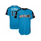 Men's Majestic Oakland Athletics #17 Yonder Alonso Replica Blue American League 2017 MLB All-Star MLB Jersey