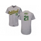 Men's Majestic Oakland Athletics #21 Stephen Vogt Grey Flexbase Authentic Collection MLB Jersey