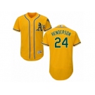 Men's Majestic Oakland Athletics #24 Rickey Henderson Gold Flexbase Authentic Collection MLB Jersey