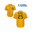 Men's Majestic Oakland Athletics #25 Mark McGwire Authentic Gold Alternate 2 Cool Base MLB Jersey