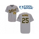 Men's Majestic Oakland Athletics #25 Mark McGwire Authentic Grey Road Cool Base MLB Jersey