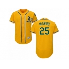 Men's Majestic Oakland Athletics #25 Mark McGwire Gold Flexbase Authentic Collection MLB Jersey