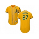 Men's Majestic Oakland Athletics #27 Catfish Hunter Gold Flexbase Authentic Collection MLB Jersey