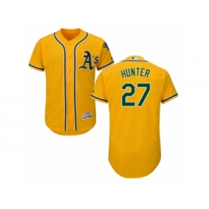 Men's Majestic Oakland Athletics #27 Catfish Hunter Gold Flexbase Authentic Collection MLB Jersey