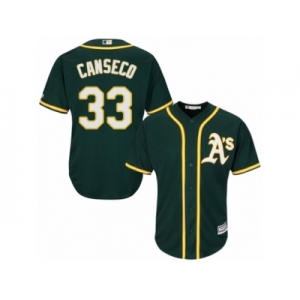 Men's Majestic Oakland Athletics #33 Jose Canseco Authentic Green Alternate 1 Cool Base MLB Jersey