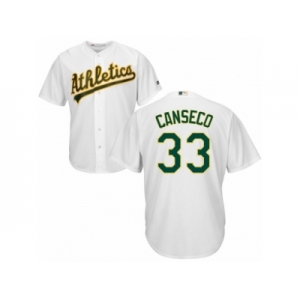 Men's Majestic Oakland Athletics #33 Jose Canseco Replica White Home Cool Base MLB Jersey