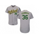 Men's Majestic Oakland Athletics #36 Terry Steinbach Grey Flexbase Authentic Collection MLB Jersey