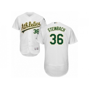 Men's Majestic Oakland Athletics #36 Terry Steinbach White Flexbase Authentic Collection MLB Jersey