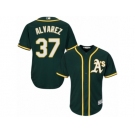 Men's Majestic Oakland Athletics #37 Henderson Alvarez Authentic Green Alternate 1 Cool Base MLB Jersey