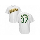 Men's Majestic Oakland Athletics #37 Henderson Alvarez Authentic White Home Cool Base MLB Jersey