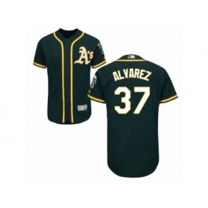 Men's Majestic Oakland Athletics #37 Henderson Alvarez Green Flexbase Authentic Collection MLB Jersey