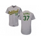 Men's Majestic Oakland Athletics #37 Henderson Alvarez Grey Flexbase Authentic Collection MLB Jersey