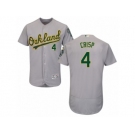 Men's Majestic Oakland Athletics #4 Coco Crisp Grey Flexbase Authentic Collection MLB Jersey