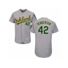 Men's Majestic Oakland Athletics #42 Dave Henderson Grey Flexbase Authentic Collection MLB Jersey