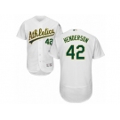 Men's Majestic Oakland Athletics #42 Dave Henderson White Flexbase Authentic Collection MLB Jersey