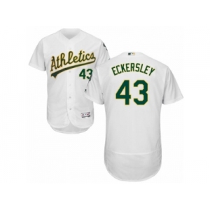 Men's Majestic Oakland Athletics #43 Dennis Eckersley White Flexbase Authentic Collection MLB Jersey