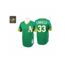 Men's Mitchell and Ness Oakland Athletics #33 Jose Canseco Replica Green Throwback MLB Jersey