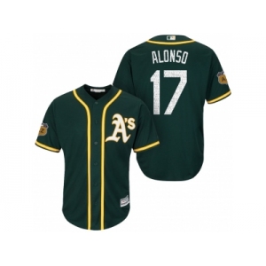 Men's Oakland Athletics #17 Yonder Alonso 2017 Spring Training Cool Base Stitched MLB Jersey
