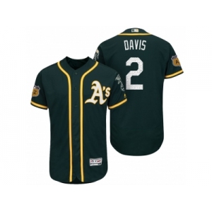 Men's Oakland Athletics #2 Khris Davis 2017 Spring Training Flex Base Authentic Collection Stitched Baseball Jersey