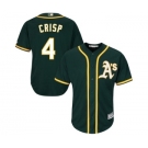 Men's Oakland Athletics #4 Coco Crisp Majestic Green Cool Base Player Jersey