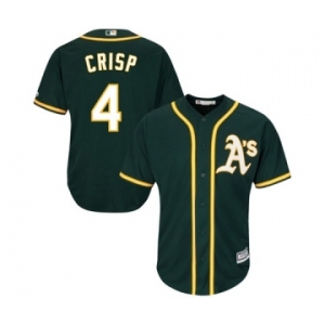 Men's Oakland Athletics #4 Coco Crisp Majestic Green Cool Base Player Jersey