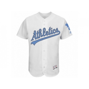 Men's Oakland Athletics Majestic Blank White Fashion 2016 Father's Day Flex Base Team Jersey