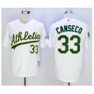 Mitchell And Ness Oakland Athletics #33 Jose Canseco White Throwback Stitched MLB Jersey