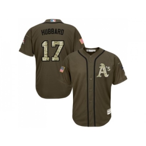 Oakland Athletics #17 Glenn Hubbard Green Salute to Service Stitched Baseball Jersey