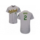 Oakland Athletics #2 Khris Davis Grey Flexbase Authentic Collection MLB Jersey