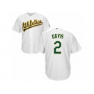 Oakland Athletics #2 Khris Davis Replica White Home Cool Base MLB Jersey