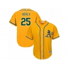 Oakland Athletics #25 Ryon Healy Replica Gold Alternate 2 Cool Base MLB Jersey