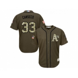 Oakland Athletics #33 Jose Canseco Green Salute to Service Stitched Baseball Jersey