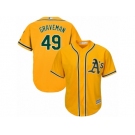 Oakland Athletics #49 Kendall Graveman Replica Gold Alternate 2 Cool Base MLB Jersey