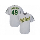 Oakland Athletics #49 Kendall Graveman Replica Grey Road Cool Base MLB Jersey