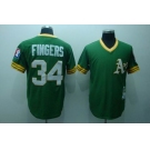 mlb athletics#34 fingers m&n green