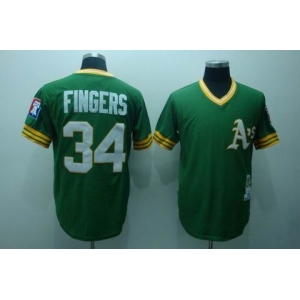 mlb athletics#34 fingers m&n green