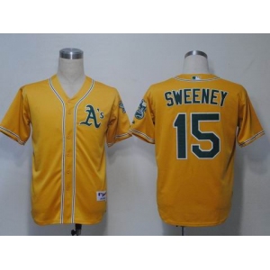 mlb jerseys oakland athletics #15 sweeney yellow