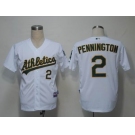 mlb jerseys oakland athletics #2 pennington white (cool base)