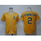 mlb jerseys oakland athletics #2 pennington yellow