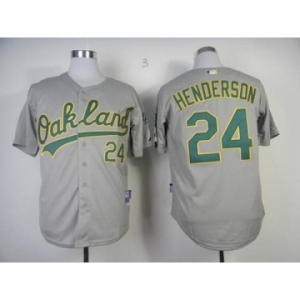 mlb jerseys oakland athletics #24 henderson grey