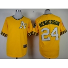 mlb jerseys oakland athletics #24 henderson yellow m&n